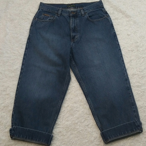 Eddie Bauer Vintage Blue Dark Wash Five Pocket High Rise Button Zip Ankle Jean - Picture 2 of 13